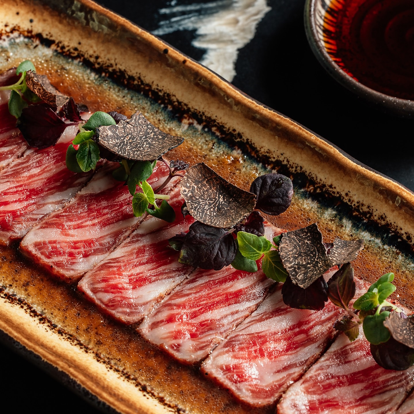 O-toro sashimi plated at ATTIKO