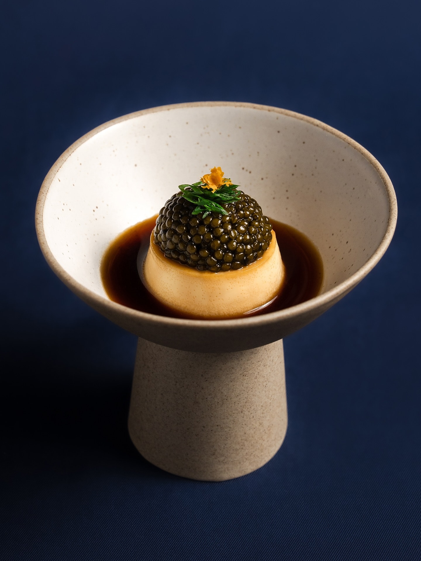 Caviar over custard at Orfali Bros