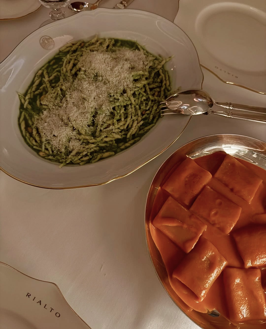 Pasta plated at Rialto