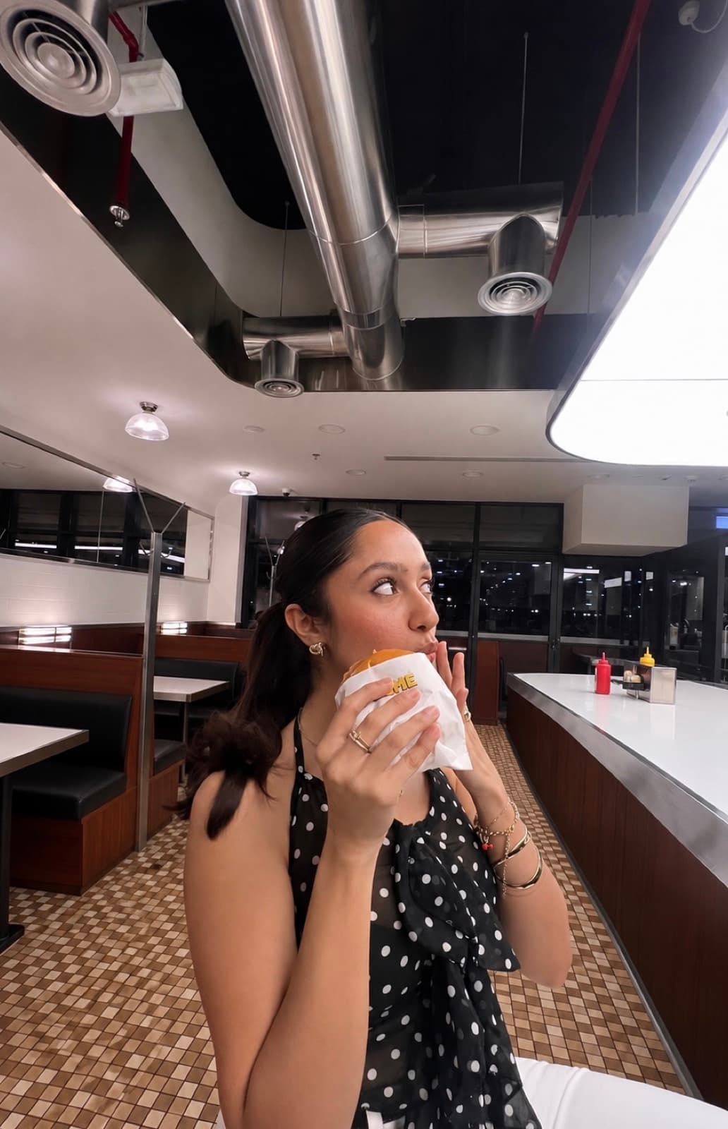 Nikita taking a first bite