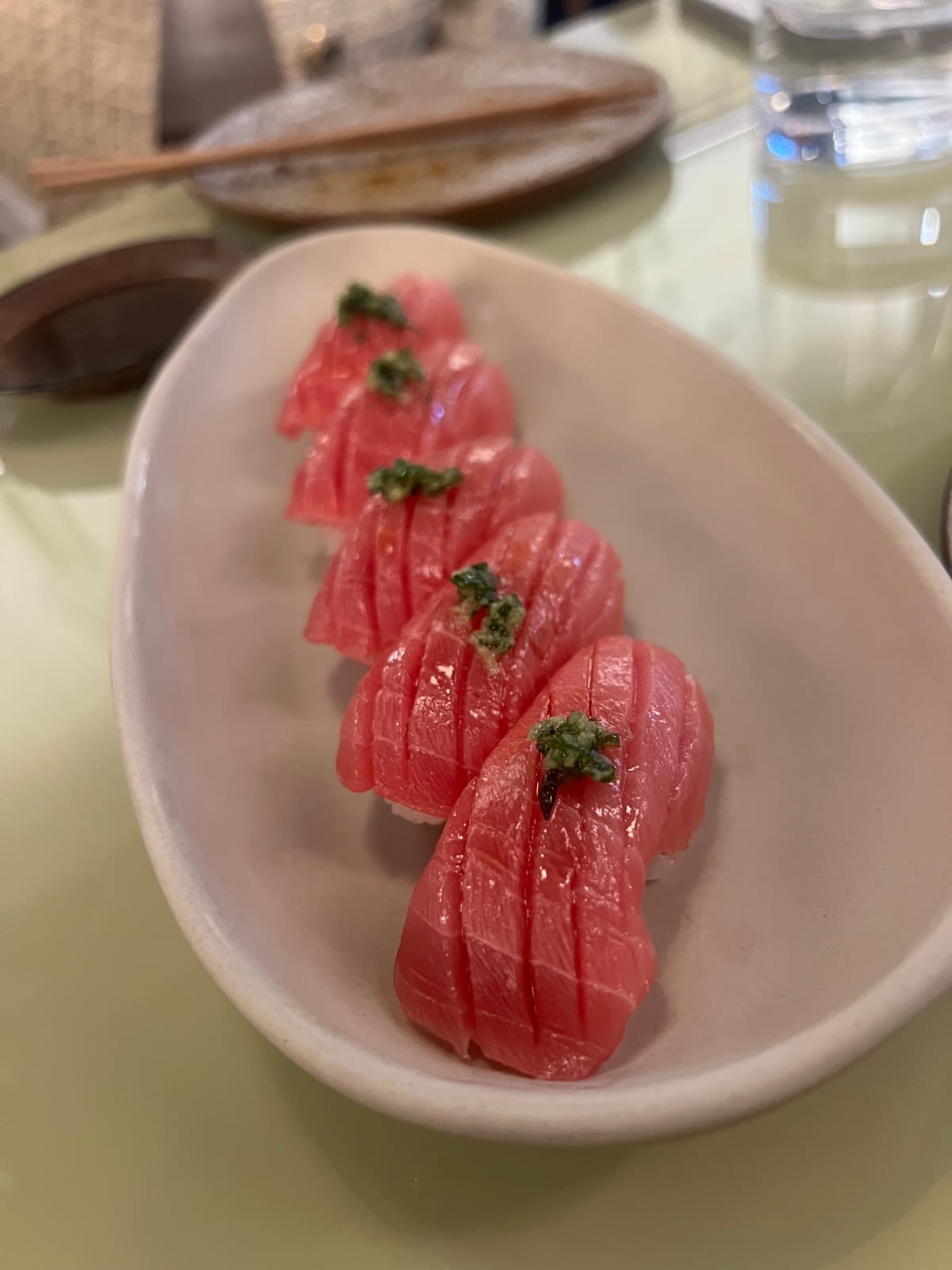 Aurora's sashimi order at Kokoro