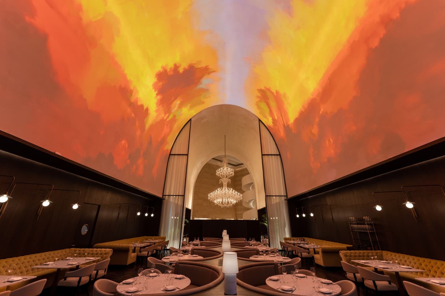 The fresco dome blazing over DUOMO’s dining room