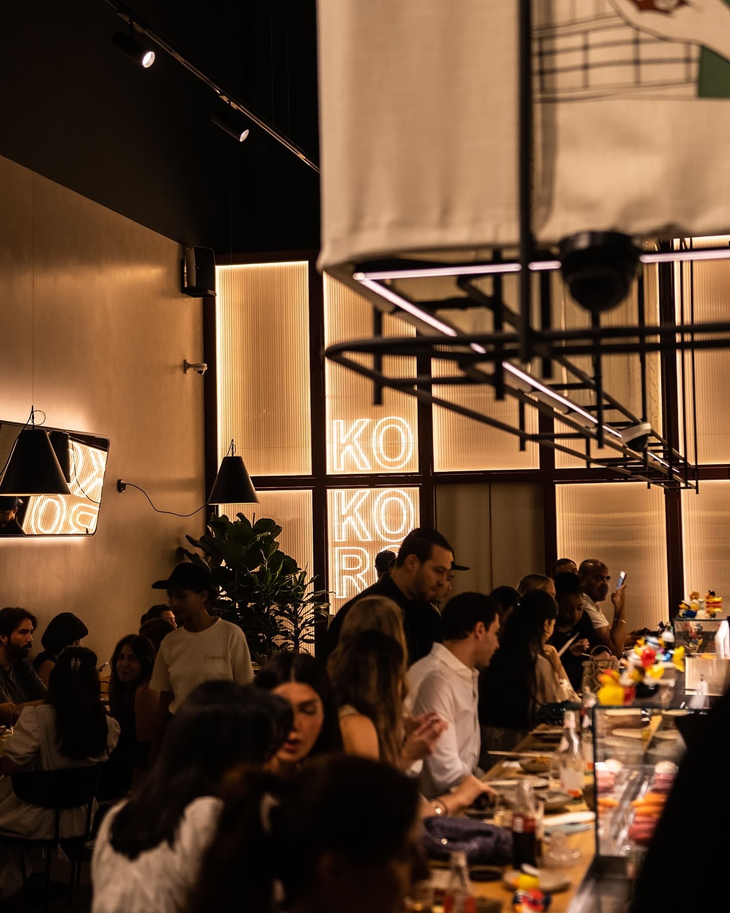 The open kitchen mid-service at Kokoro