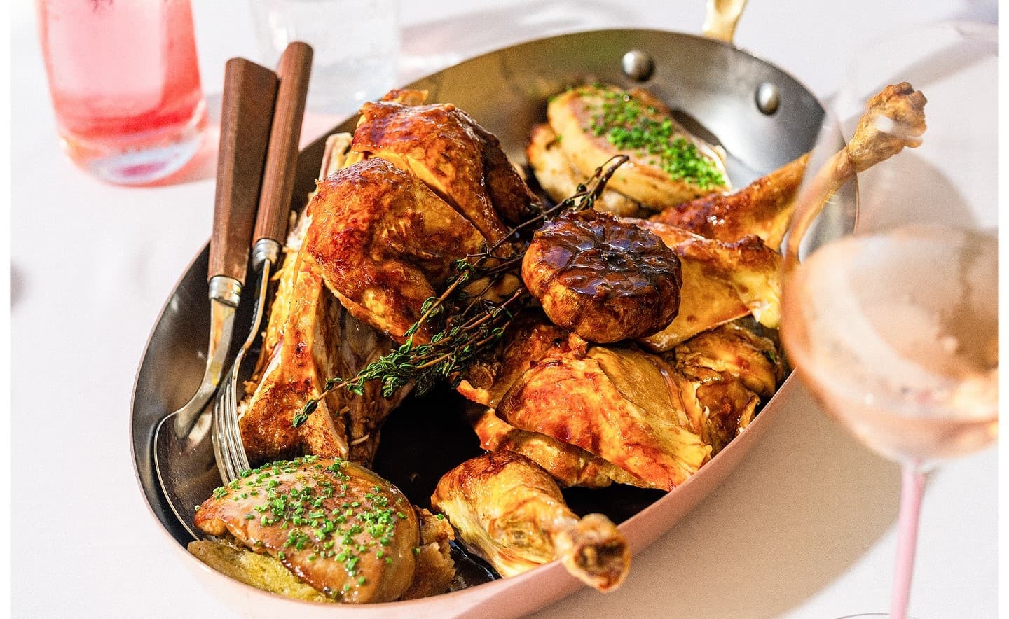 Roast chicken at La Petite Maison