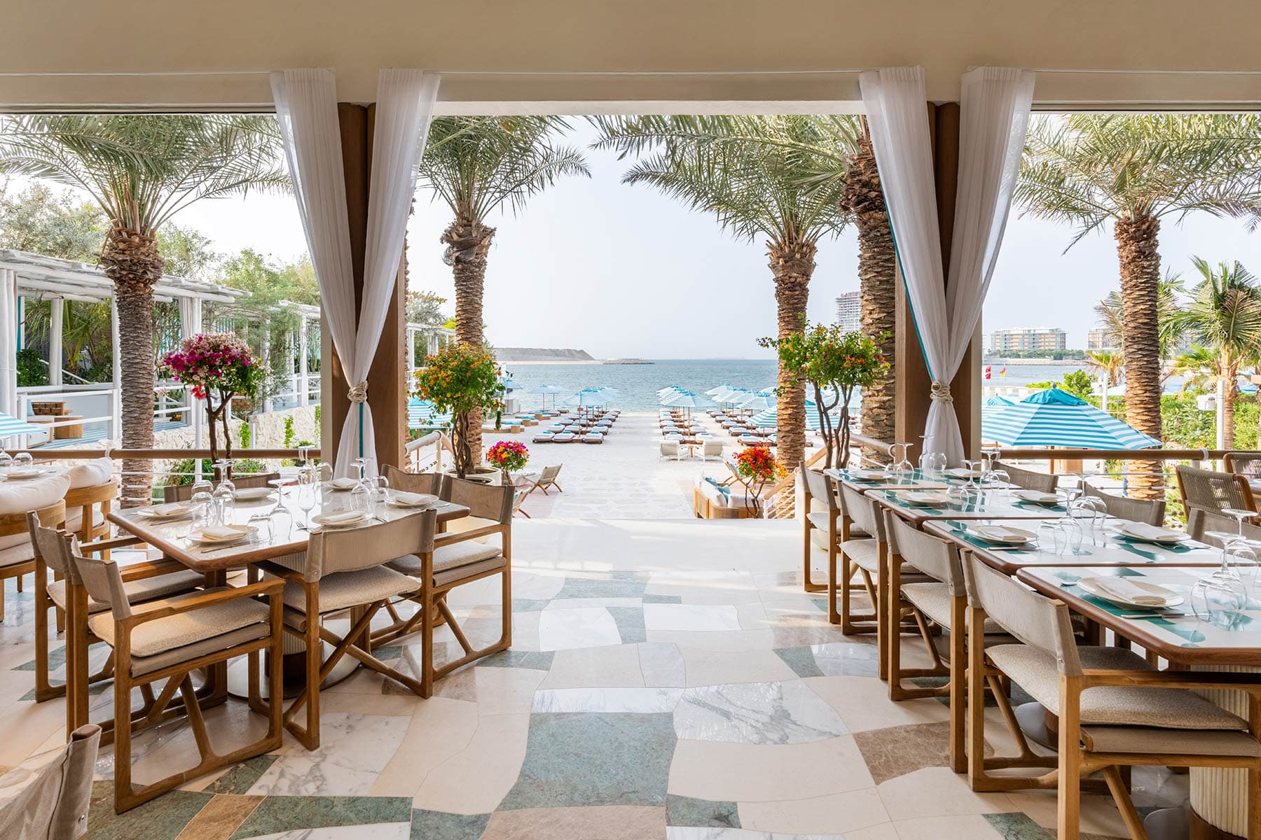 Tables by the water at Nammos
